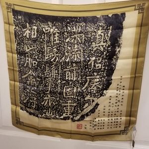 New Hejian 100% Silk Scarf Small With Tags